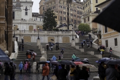 Die Spanische Treppe, schon zum 2. Mal im Regen